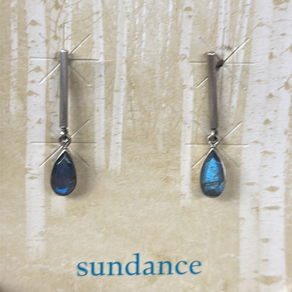 Jane Diaz NYC design sterling silver/labradorite  earrings. New from Sundance - Picture 2 of 4